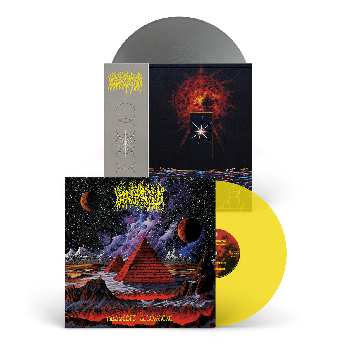 BLOOD INCANTATION &quot;Absolute Elsewhere/Luminescent Bridge&quot; Vinyl Bundle TRANSPARENT YELLOW